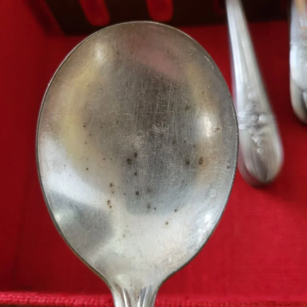 WM Rogers Stainless Steel 6 Place Setting‎ 26 Piece Wood Serving Box Flatware